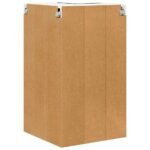 Hanging Cabinet with Door Black Oak and White 57 x 57 x 100 cm