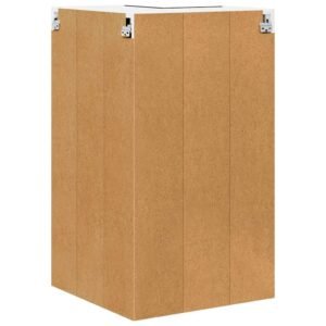 Hanging Cabinet with Door Black Oak and White 57 x 57 x 100 cm