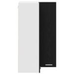 Hanging Cabinet with Door Black Oak and White 57 x 57 x 100 cm