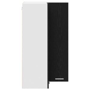 Hanging Cabinet with Door Black Oak and White 57 x 57 x 100 cm