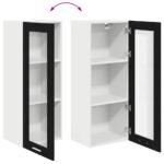Hanging Cabinet Black Oak 40 x 31 x 100 cm Engineered Wood