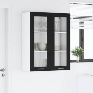 Hanging Cabinet Black Oak 80 x 31 x 100 cm Engineered Wood