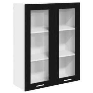 Hanging Cabinet Black Oak 80 x 31 x 100 cm Engineered Wood