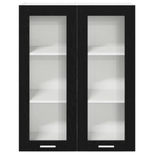 Hanging Cabinet Black Oak 80 x 31 x 100 cm Engineered Wood