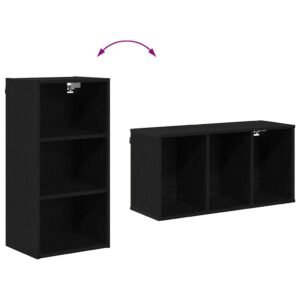 Hanging Cabinet Black Oak 40 x 29,5 x 80 cm Engineered Wood