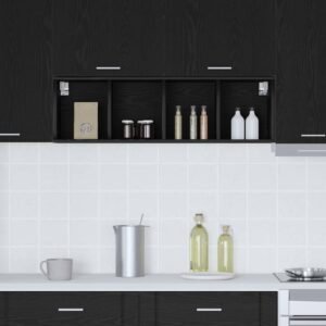 Hanging Cabinet Black Oak 30 x 29,5 x 100 cm Engineered Wood