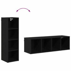 Hanging Cabinet Black Oak 30 x 29,5 x 100 cm Engineered Wood