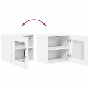 Wall Glass Cabinet LUCCA White 40 x 31 x 40 cm Engineered Wood