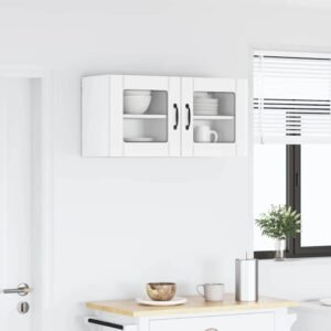 Wall Glass Cabinet LUCCA 2 pcs White 40 x 31 x 40 cm