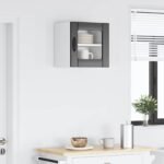 Wall Glass Cabinet LUCCA Black 40 x 31 x 40 cm Engineered Wood