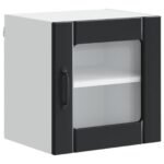 Wall Glass Cabinet LUCCA Black 40 x 31 x 40 cm Engineered Wood