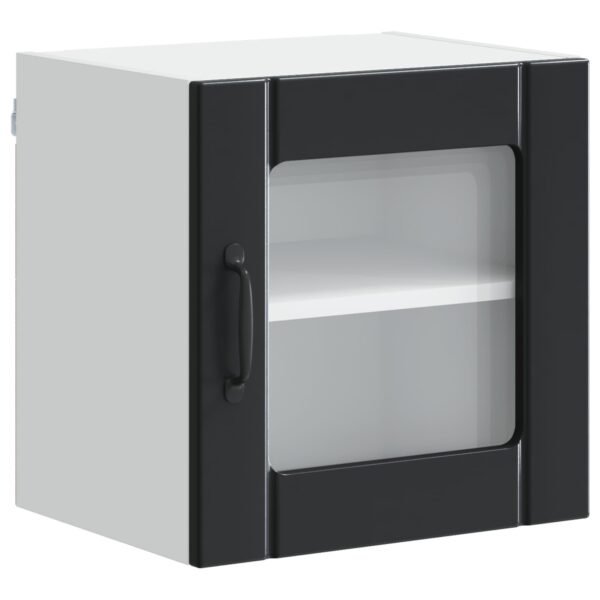Wall Glass Cabinet LUCCA Black 40 x 31 x 40 cm Engineered Wood