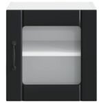 Wall Glass Cabinet LUCCA Black 40 x 31 x 40 cm Engineered Wood
