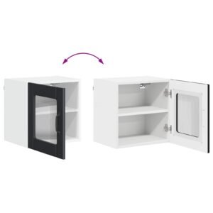 Wall Glass Cabinet LUCCA Black 40 x 31 x 40 cm Engineered Wood
