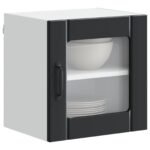 Wall Glass Cabinet LUCCA Black 40 x 31 x 40 cm Engineered Wood