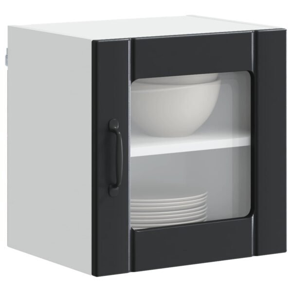 Wall Glass Cabinet LUCCA Black 40 x 31 x 40 cm Engineered Wood