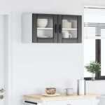 Wall Glass Cabinet LUCCA 2 pcs Black 40 x 31 x 40 cm