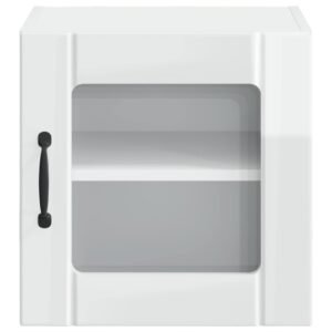 Wall Glass Cabinet LUCCA High Gloss White 40 x 31 x 40 cm