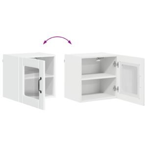 Wall Glass Cabinet LUCCA High Gloss White 40 x 31 x 40 cm