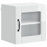 Wall Glass Cabinet LUCCA 2 pcs High Gloss White 40 x 31 x 40 cm