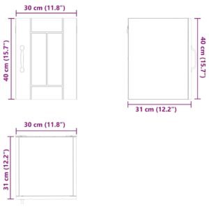 Wall Cabinet LUCCA White 30 x 31 x 40 cm Engineered Wood