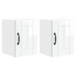 Wall Cabinet LUCCA 2 pcs High Gloss White 30 x 31 x 40 cm