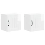 Wall Cabinet LUCCA 2 pcs High Gloss White 40 x 31 x 40 cm