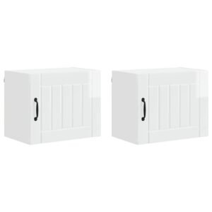 Wall Cabinet LUCCA 2 pcs High Gloss White 50 x 31 x 40 cm