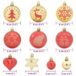 Christmas Bauble Set 40 pcs Gold and Red Plastic