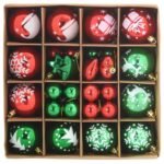Christmas Bauble Set 40 pcs Red and Green Plastic