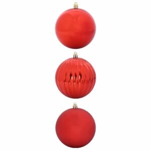 Christmas Bauble Set XXL 3 pcs Red Plastic