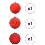Christmas Bauble Set XXL 3 pcs Red Plastic