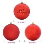 Christmas Bauble Set XXL 3 pcs Red Plastic