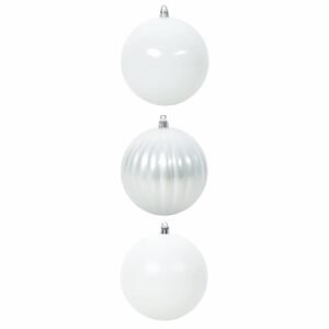 Christmas Bauble Set XXL 3 pcs White Plastic
