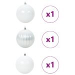 Christmas Bauble Set XXL 3 pcs White Plastic