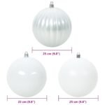 Christmas Bauble Set XXL 3 pcs White Plastic