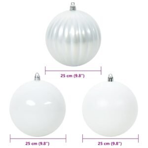 Christmas Bauble Set XXL 3 pcs White Plastic