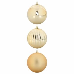 Christmas Bauble Set XXL 3 pcs Gold Plastic