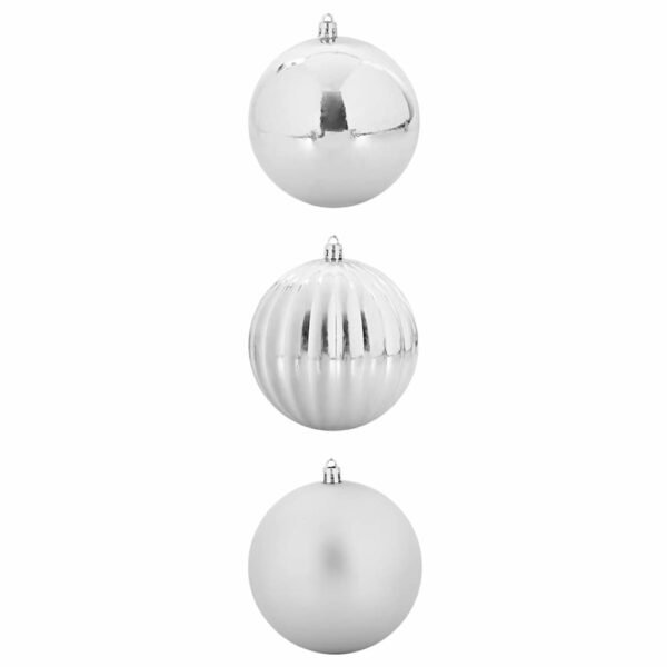 Christmas Bauble Set XXL 3 pcs Silver Plastic