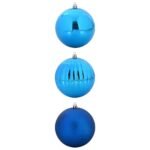 Christmas Bauble Set XXL 3 pcs Blue Plastic