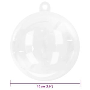 Christmas Bauble Set 25 pcs Transparent Ø 10 cm
