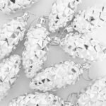 Christmas Pine Cone Ball 40 pcs Silver Plastic