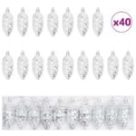 Christmas Pine Cone Ball 40 pcs Silver Plastic