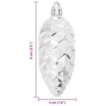 Christmas Pine Cone Ball 40 pcs Silver Plastic