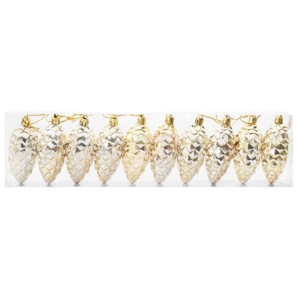 Christmas Pine Cone Ball 40 pcs Gold Plastic