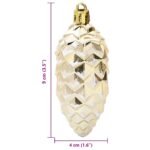Christmas Pine Cone Ball 40 pcs Gold Plastic