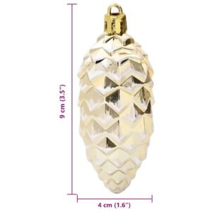 Christmas Pine Cone Ball 40 pcs Gold Plastic