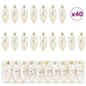 Christmas Pine Cone Ball 40 pcs Champagne Plastic