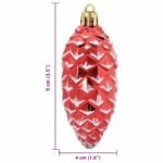 Christmas Pine Cone Ball 40 pcs Red Plastic