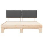 Bed Frame with Upholstered Headboard Dark Grey 180 x 200 cm